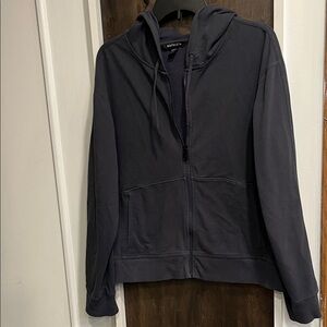 Athleta Washed Dark Gray Hoodie Sweatshirt